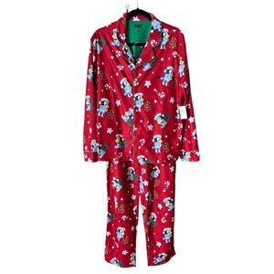 Women’s BLUEY Christmas Flannel Pajama Set/Bright Red/Gifts & Candy Canes